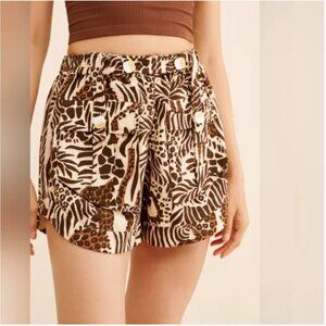 Farm Rio Safari Sand cotton Shorts size L